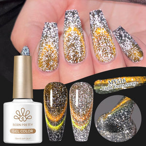 Reflective Cat Magnetic Gel MY516 Light Years Away 10ml Gel Nail Polish BORN PRETTY