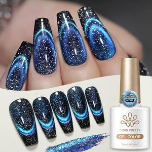 Reflective Cat Magnetic Gel MY517 Light Years Away 10ml Gel Nail Polish BORN PRETTY