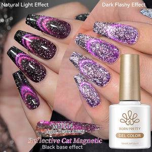 Reflective Cat Magnetic Gel MY514 Light Years Away 10ml Gel Nail Polish BORN PRETTY