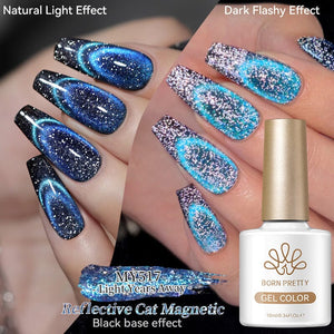 Reflective Cat Magnetic Gel MY517 Light Years Away 10ml Gel Nail Polish BORN PRETTY