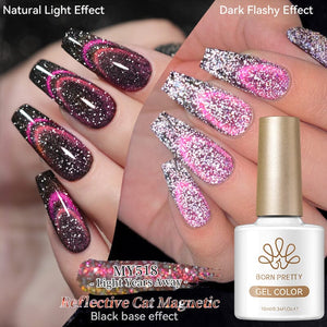 Reflective Cat Magnetic Gel MY518 Light Years Away 10ml Gel Nail Polish BORN PRETTY