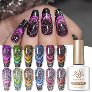 Reflective Cat Magnetic Gel Light Years Away 10ml Gel Nail Polish BORN PRETTY 6 Colors & Magnet