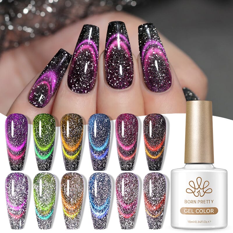 Reflective Cat Magnetic Gel Light Years Away 10ml Gel Nail Polish BORN PRETTY 6 Colors & Magnet