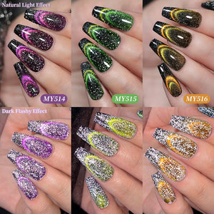 Reflective Cat Magnetic Gel MY514 Light Years Away 10ml Gel Nail Polish BORN PRETTY