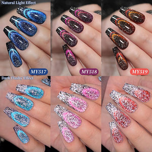 Reflective Cat Magnetic Gel MY516 Light Years Away 10ml Gel Nail Polish BORN PRETTY