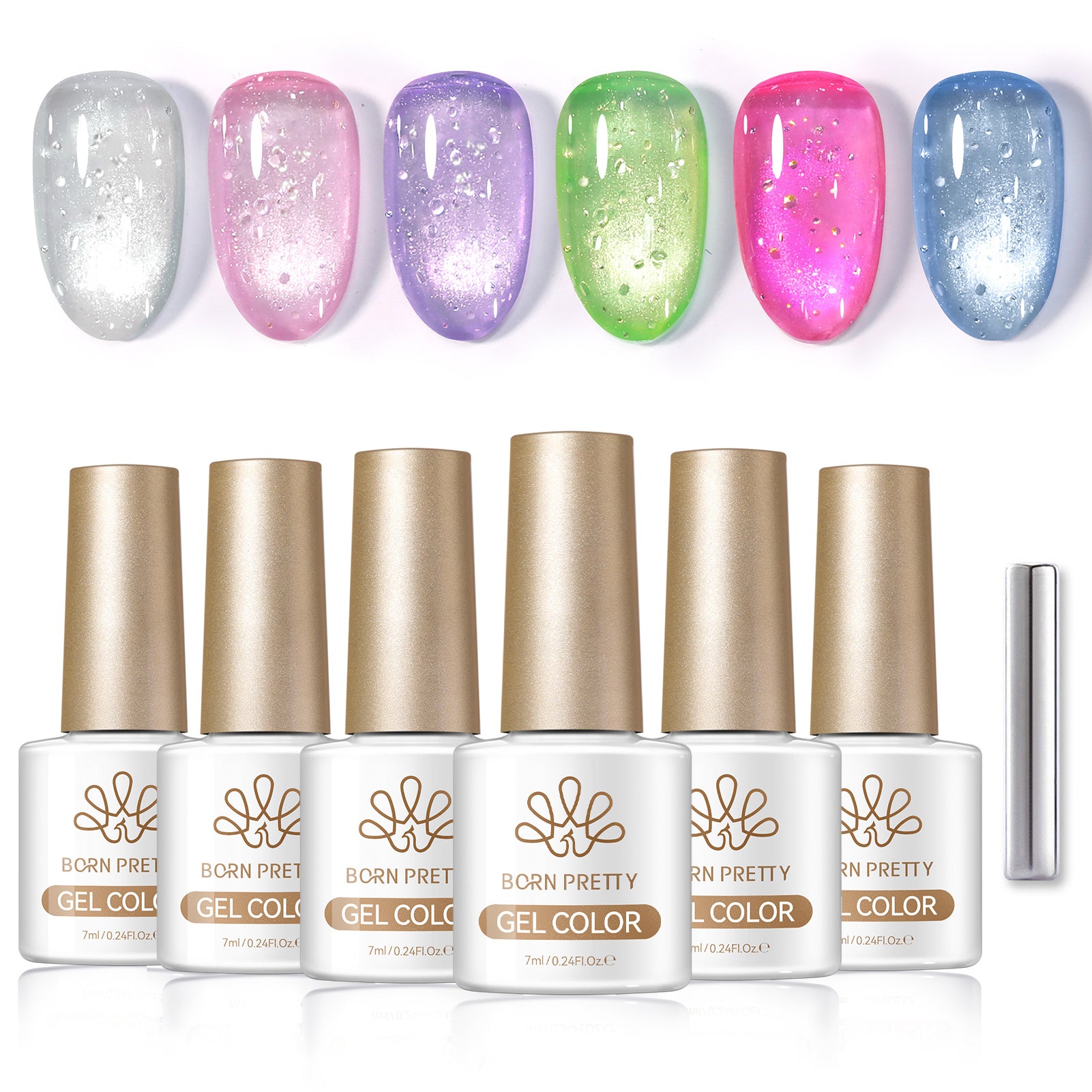 6 Colors Crystal Cat Magnetic Gel M65 Bubbly 7ml