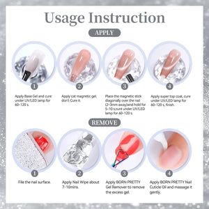 Crystal Cat Magnetic Gel MY520 Bubbly 15ml Gel Nail Polish BORN PRETTY