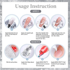 Crystal Cat Magnetic Gel MY520 Bubbly 10ml Gel Nail Polish BORN PRETTY