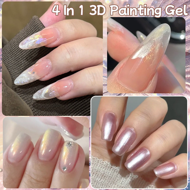9 Colors 4 In 1 3D Pat Painting Gel Aurora Veil