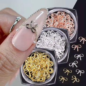 20pcs Bowknot Alloy Nail Decorations #03 Rose Gold