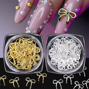 20pcs Bowknot Alloy Nail Decorations #03 Rose Gold