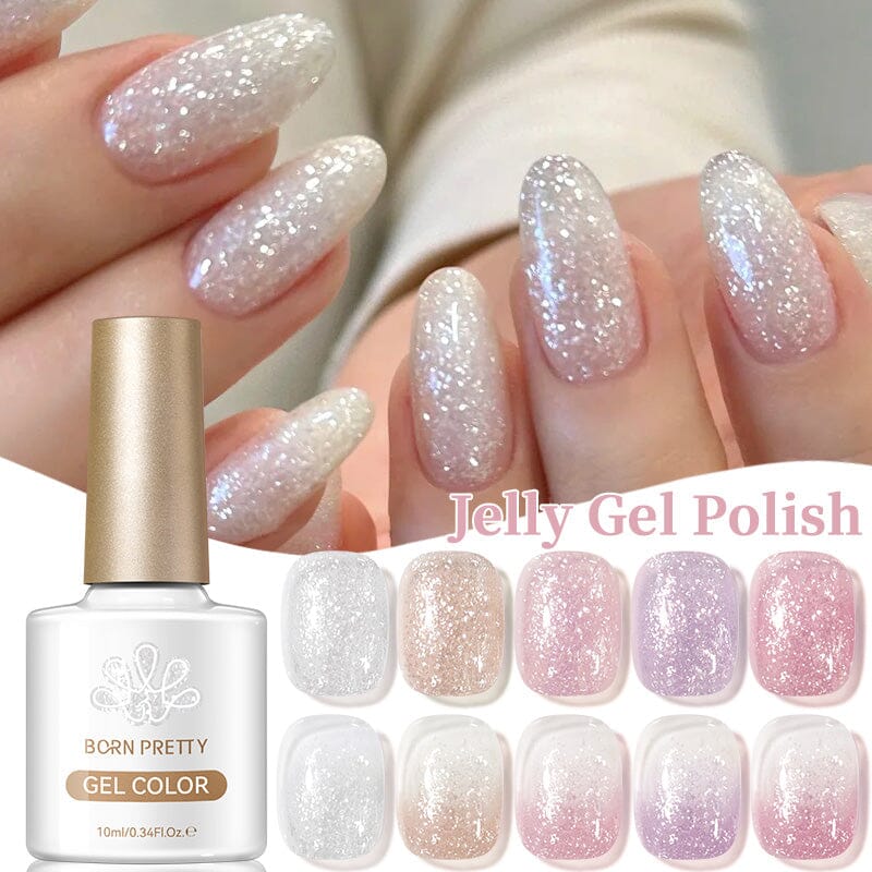 Jelly Gel Fluttering Flakes 10ml Gel Nail Polish BORN PRETTY