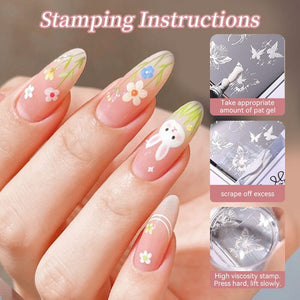 9 Colors Pat Painting Gel with Tooks Kit #04 Gel Nail Polish BORN PRETTY