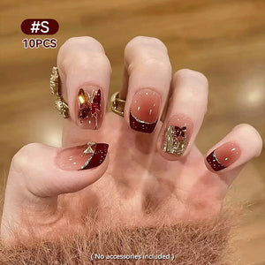 10pcs Press on Nails #13 S402 Size S