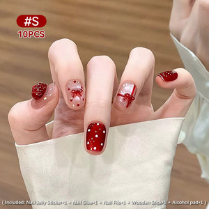 10pcs Press on Nails #15 S383 Size S