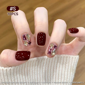 10pcs Press on Nails #02 BY2446 Size S