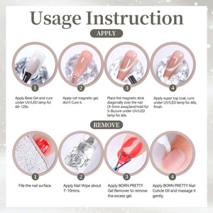 6 Colors Moonlight Cat Magnetic Gel M69 Rosy White 7ml Gel Nail Polish BORN PRETTY