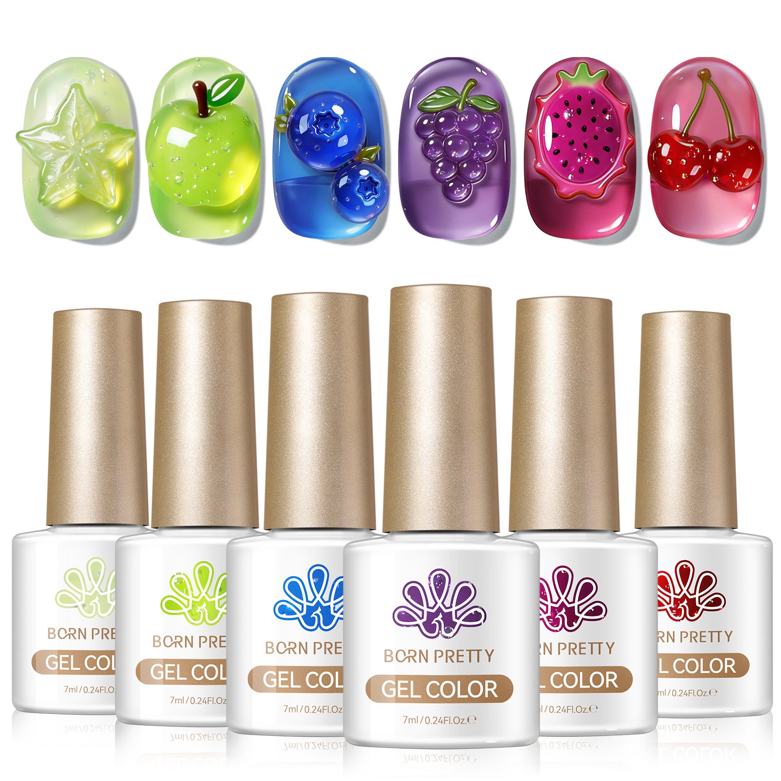 6 Colors Jelly Gel J58 Bubble Fruit 7ml