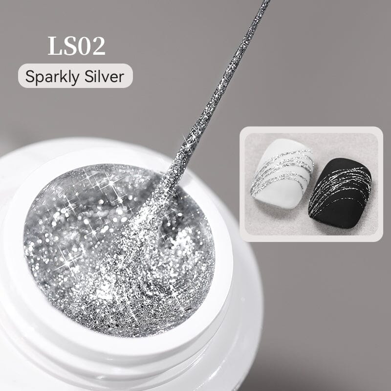 Flash Spider Nail Gel 5ml Gel Nail Polish BORN PRETTY LS02 Sparkly Silver