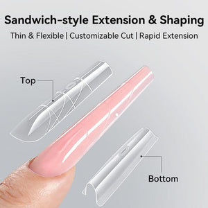 240pcs 15 Sizes Sandwich Dual Nail Forms Nail Tips BORN PRETTY
