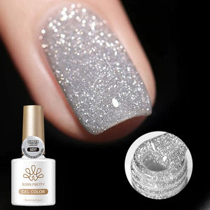 Reflective Glitter Gel SZ57 Silver Rime 10ml Gel Nail Polish BORN PRETTY