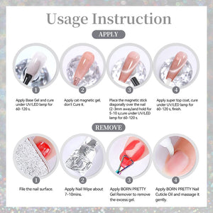 Crystal Cat Magnetic Gel MY546 Spoiled Red 10ml Gel Nail Polish BORN PRETTY