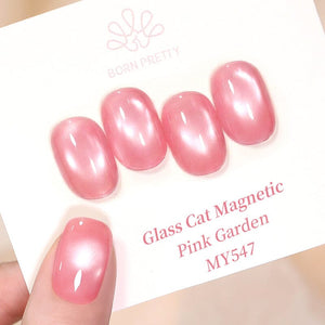 Glass Cat Magnetic Gel MY547 Pink Garden 10ml Gel Nail Polish BORN PRETTY