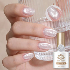 Snow Velvet Cat Magnetic Gel 10ml Gel Nail Polish BORN PRETTY MY548 Bling White