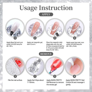Snow Velvet Cat Magnetic Gel 10ml Gel Nail Polish BORN PRETTY