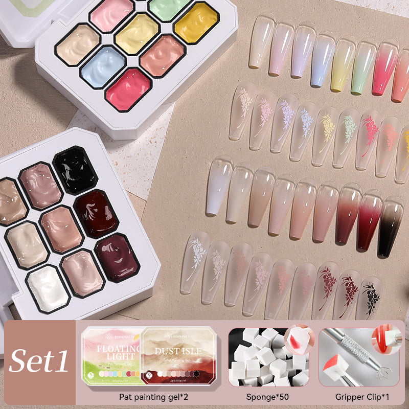 9 Colors Pat Painting Gel with Tooks Kit #01