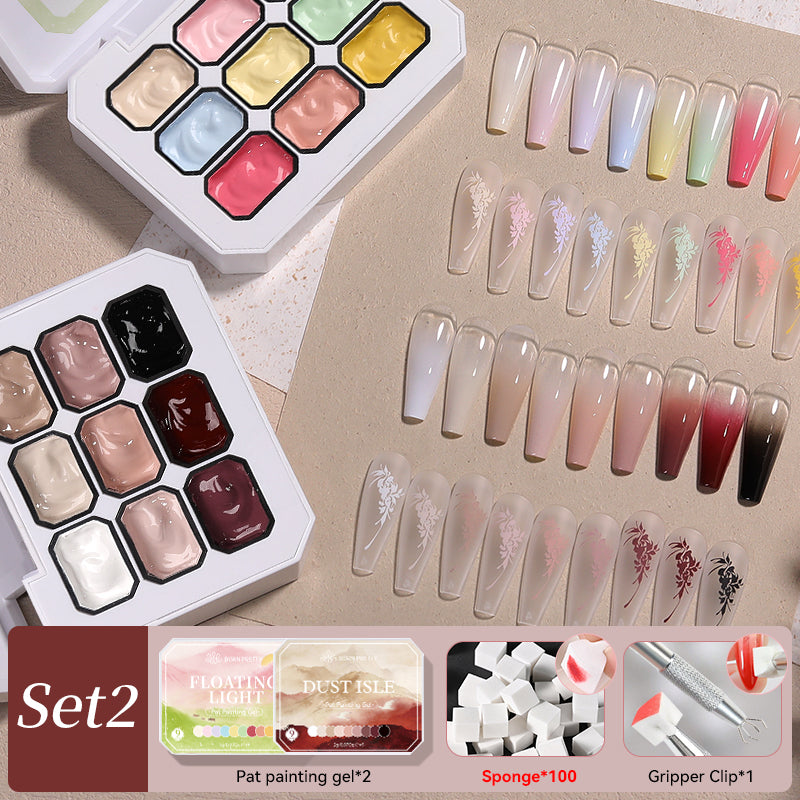 9 Colors Pat Painting Gel with Tooks Kit #02