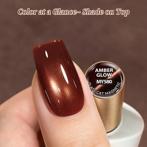 6 Colors Glass Cat Magnetic Gel M73 Amber Glow 7ml Gel Nail Polish BORN PRETTY