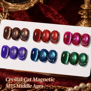 6 Colors Crystal Cat Magnetic Gel M75 Middle Ages 7ml Gel Nail Polish BORN PRETTY