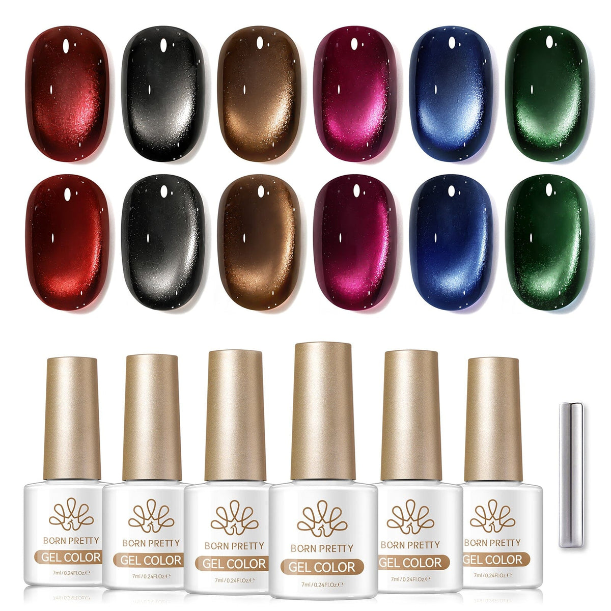 6 Colors Glass Cat Magnetic Gel M79 Misty Rain 7ml Gel Nail Polish BORN PRETTY