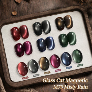6 Colors Glass Cat Magnetic Gel M79 Misty Rain 7ml Gel Nail Polish BORN PRETTY