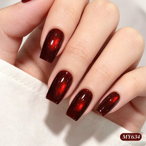6 Colors Glass Cat Magnetic Gel M83 Grape Tea 7ml Gel Nail Polish BORN PRETTY