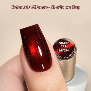 6 Colors Glass Cat Magnetic Gel M83 Grape Tea 7ml Gel Nail Polish BORN PRETTY