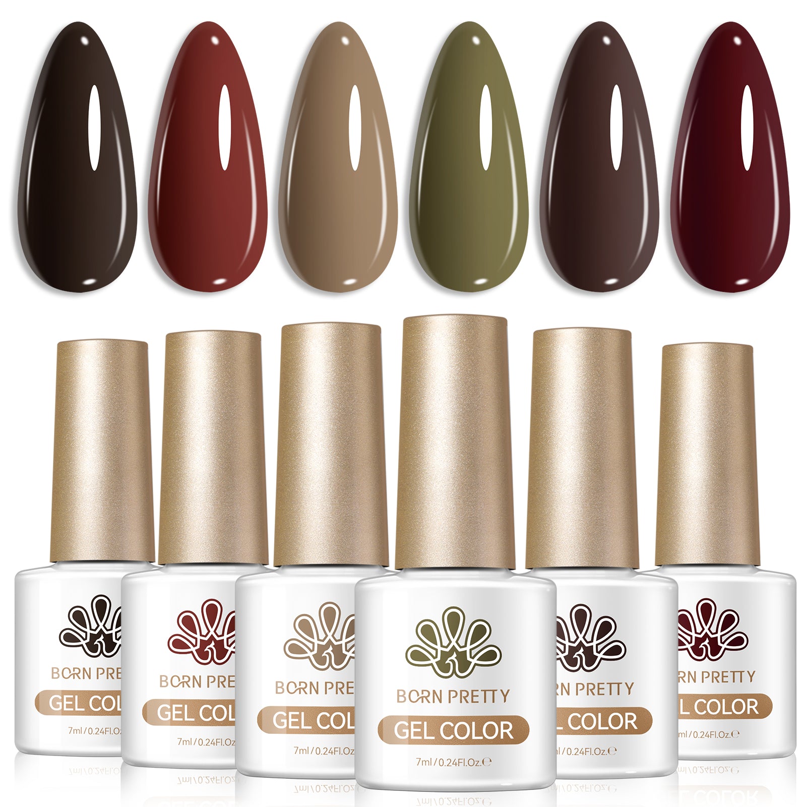 6 Colors Gel Set S68 Autumn Brown 7ml
