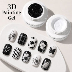 3D Painting Gel 5ml Gel Nail Polish BORN PRETTY Black & White