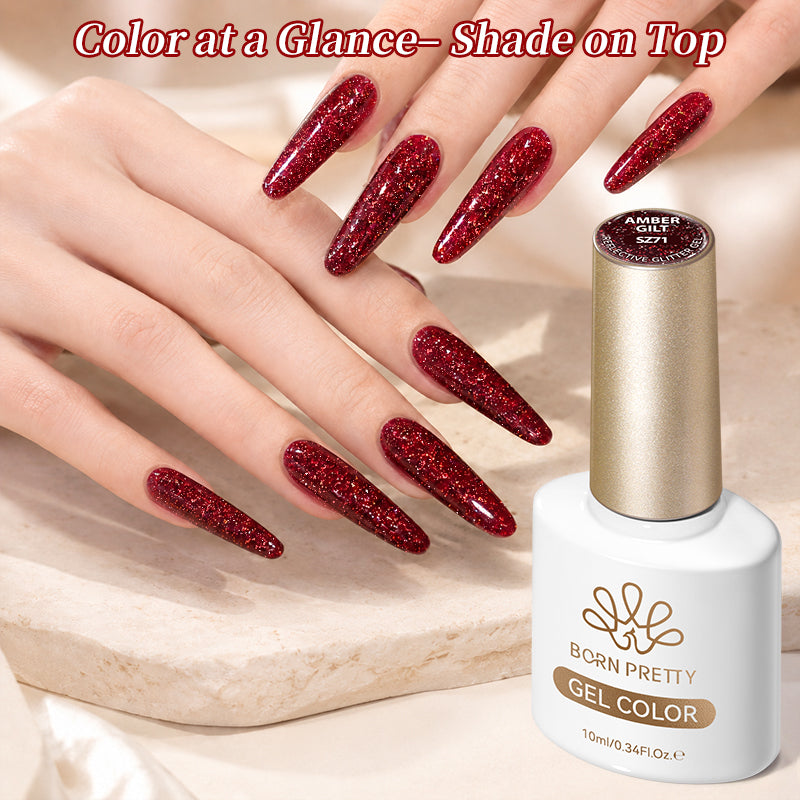 Reflective Glitter Gel SZ71 Amber Gilt 10ml