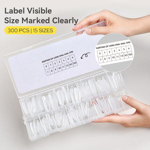 300pcs Long Oval Nail Tips