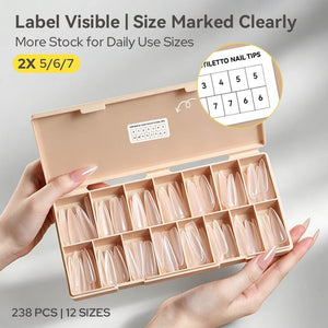 238pcs Long Stiletto Nail Tips Nail Tips BORN PRETTY