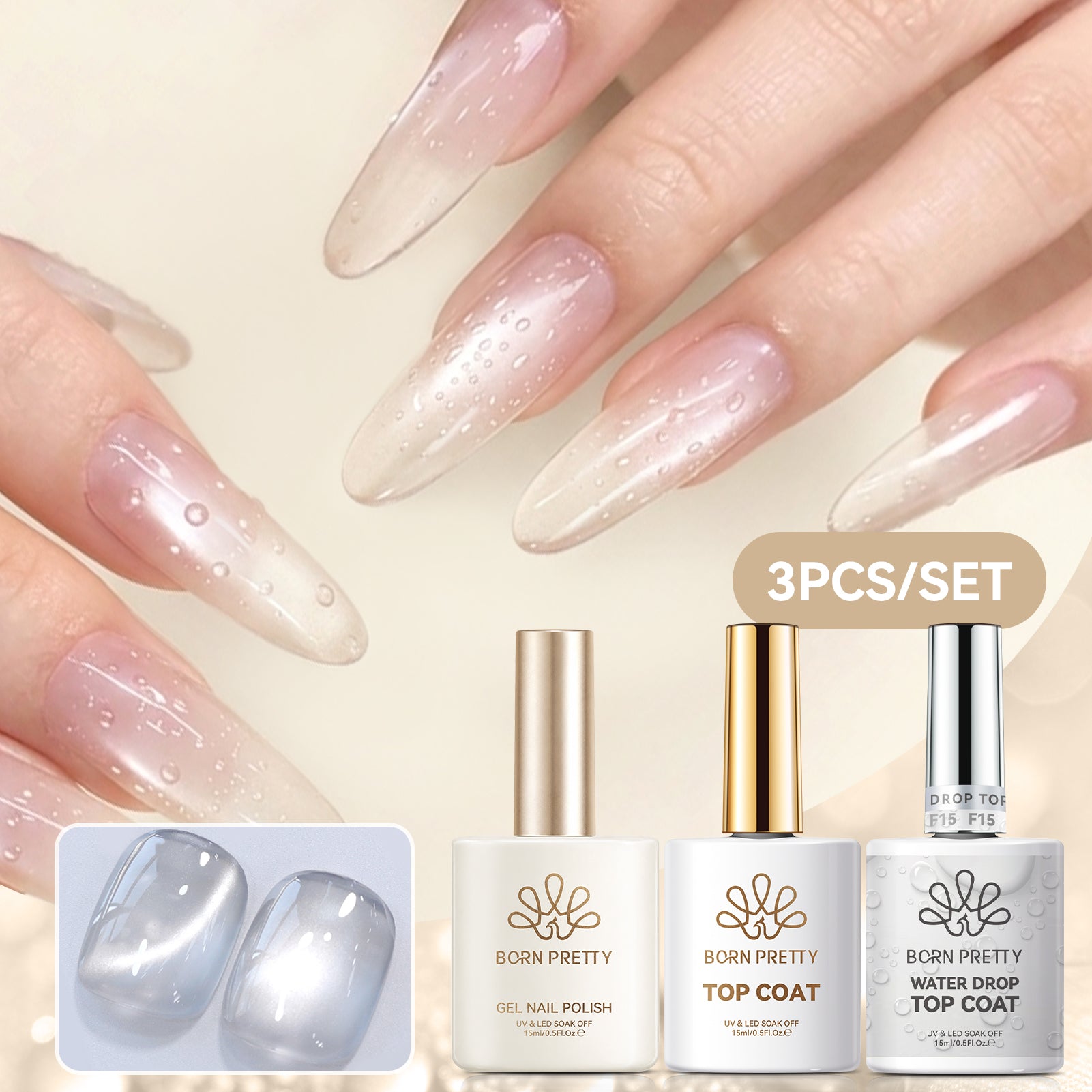 Water Drop Top Coat Set 15ml