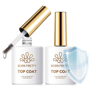 2 Bottles Super Top Coat 15ml Base & Top Coat BORN PRETTY