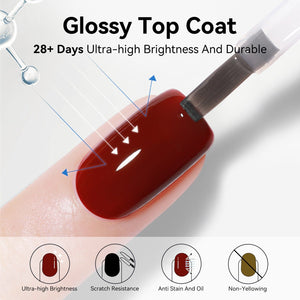 2 Bottles Super Top Coat 15ml Base & Top Coat BORN PRETTY