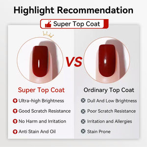 2 Bottles Super Top Coat 15ml Base & Top Coat BORN PRETTY