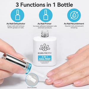 Base Gel & Nail Prep Set 15ml Base & Top Coat BORN PRETTY