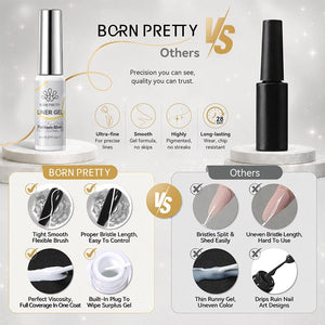 Platinum Silver Liner Gel 8ml Gel Nail Polish BORN PRETTY