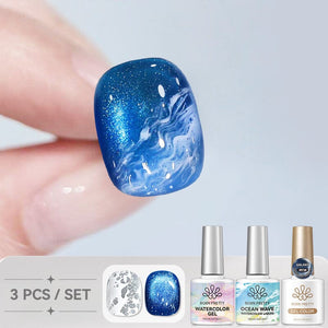 3pcs Ocean Wave Cat Magnetic Gel Set 10ml Gel Nail Polish BORN PRETTY Set 01