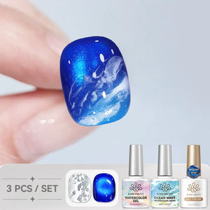 3pcs Ocean Wave Cat Magnetic Gel Set 10ml Gel Nail Polish BORN PRETTY Set 06